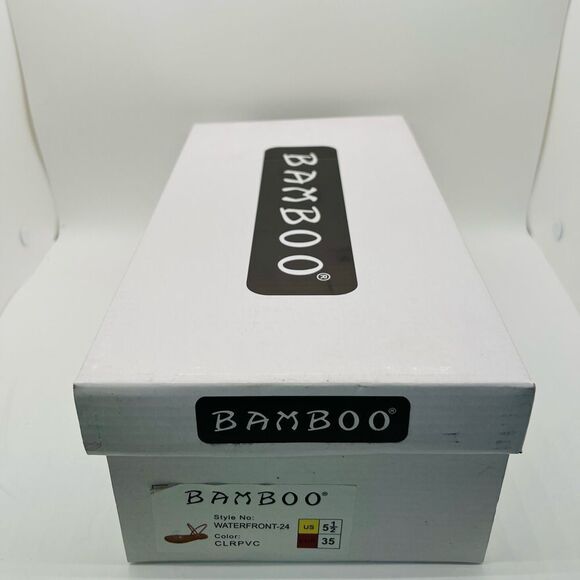 Bamboo Women's Summer Multi Strap Slingback Sandals Clear Beige Size 5.5 New - Picture 8 of 8